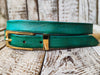 Handcrafted Narrow Turquoise Leather Belt with Gold Buckle for Women - Elegant Design Unique Color