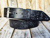 Upgrade Your Style: Black Leather Belt with silver E-Stamp and silver removable buckle by Ishaor