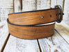 Western Cowboy Light Brown Leather Belt - Full Grain Handcrafted and Perfect for Jeans