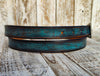 Stylish Distressed Turquoise Leather Belt with Silver Buckle - Perfect for Men and Womens Jeans