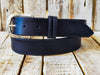 Customizable Vintage Black Leather Mens Belt with Silver Buckle - Personalized Gift for Dad Boyfriend or Any Man