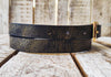 Elegant Everyday Accessory Black Leather Belt with Gold Wash and Buckle - Adjustable and Perfect Gift