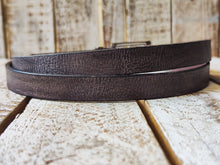 Handmade grey Narrow Leather Belt with black wash and Silver Buckle - Stylish Accessory for Men or Women