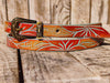 Ishaor Handmade Leather Chic Belt for Women's Flowers in Light Blue & Orange | Spring Fashion , 2cm narrow belt