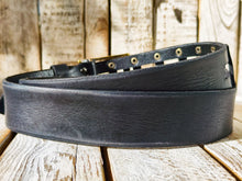 Handcrafted Leather Studded Belt - Unique Black Bronze Buckle Design by Ishaor - Rock and Roll Piece