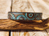 Handcrafted Leather Steampunk Bracelet with 15cm Motorcycle Gear Design in Brown and Turquoise by ISHAOR