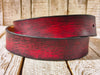 Vintage Leather Belt - Red with Black Wash