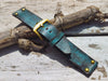 Turquoise Leather Watch Band - Fits Standard Apple Watches 22mm HandmadeTransform Your Watch with a Handmade Turquoise Leather Band 22mm for Standard Apple Watches