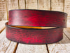 Vintage Leather Belt - Red with Black Wash