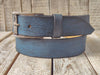 Handmade Blue & Black Leather Belt by Ishaor - 4.2cm Wide, Perfect with Jeans, High Quality Traditional Craftsmanship