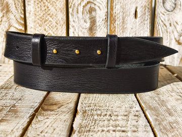 Handmade Black Leather Belt - 32cm Wide - No Buckle - Elegant  Versatile for Casual  Formal Wear