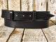 Handmade Black Leather Belt - 3.2cm Wide - No Buckle, Closed with 3 Pins and Two Loops - Elegant and Versatile for Casual and Formal Wear