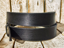 Handmade Black Leather Belt - 32cm Wide - No Buckle - Elegant  Versatile for Casual  Formal Wear