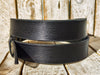 Handmade Black Leather Belt - 3.2cm Wide - No Buckle, Closed with 3 Pins and Two Loops - Elegant and Versatile for Casual and Formal Wear