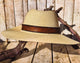 Handmade Beige Straw Hat with Vintage Leather Band - Personalizable Option Available