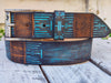 Handmade Brown & Turquoise Leather Belt - Computer-Inspired Design by Ishaor