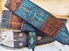 Handmade Brown & Turquoise Leather Belt - Computer-Inspired Design by Ishaor