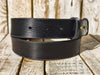 Handmade Black Leather Belt - 3.2cm Wide - No Buckle, Closed with 3 Pins and Two Loops - Elegant and Versatile for Casual and Formal Wear