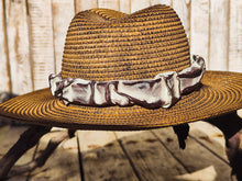 Handmade Straw Hat with Intricately Carved Leather Band - 3D Textured - Custom Paint - Beige  Brown - Unique  Stylish - Limited Edition