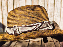 Handmade Straw Hat with Intricately Carved Leather Band – Unique 3D Textured Design and Custom Paint