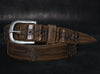 Brown Leather Mens Belt - Unique Gift with Ornate Design