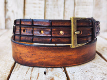 Handmade Brown Leather Belt with Crocodile Tail Shape & Texture | Unique 3.2cm Crocodile-Inspired Artisan Belt