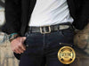 Mens Black Leather Belt with Western Style Buckle - Stylish and Functional Leather Accessories for Men