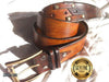 Unique Handmade Brown Men's Leather Belt the Perfect Leather Gift for him or her Medieval leather belt Leather Men's accessories ishaor