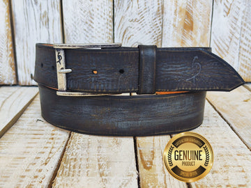 Artisan Handmade Brown Leather Belt with Vintage Finish - Versatile Color-Matching Accessory