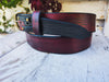 Unique Red Leather Belt with Buckle - Quality Crafted Accessories for Father