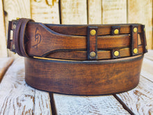 Handcrafted Leather Belt for Men by Ishaor - Designer Artisan Vintage Style Perfect Christmas Gift