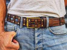 Handcrafted Leather Belt for Men by Ishaor - Designer Artisan Vintage Style Perfect Christmas Gift