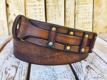 Handcrafted Leather Belt for Men by Ishaor - Designer Artisan Vintage Style Perfect Christmas Gift