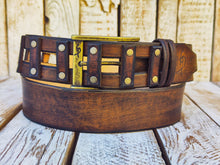 Handcrafted Leather Belt for Men by Ishaor - Designer Artisan Vintage Style Perfect Christmas Gift