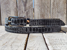 Elegant Black Leather Belt with Gold Buckle - Adjustable Statement Accessory