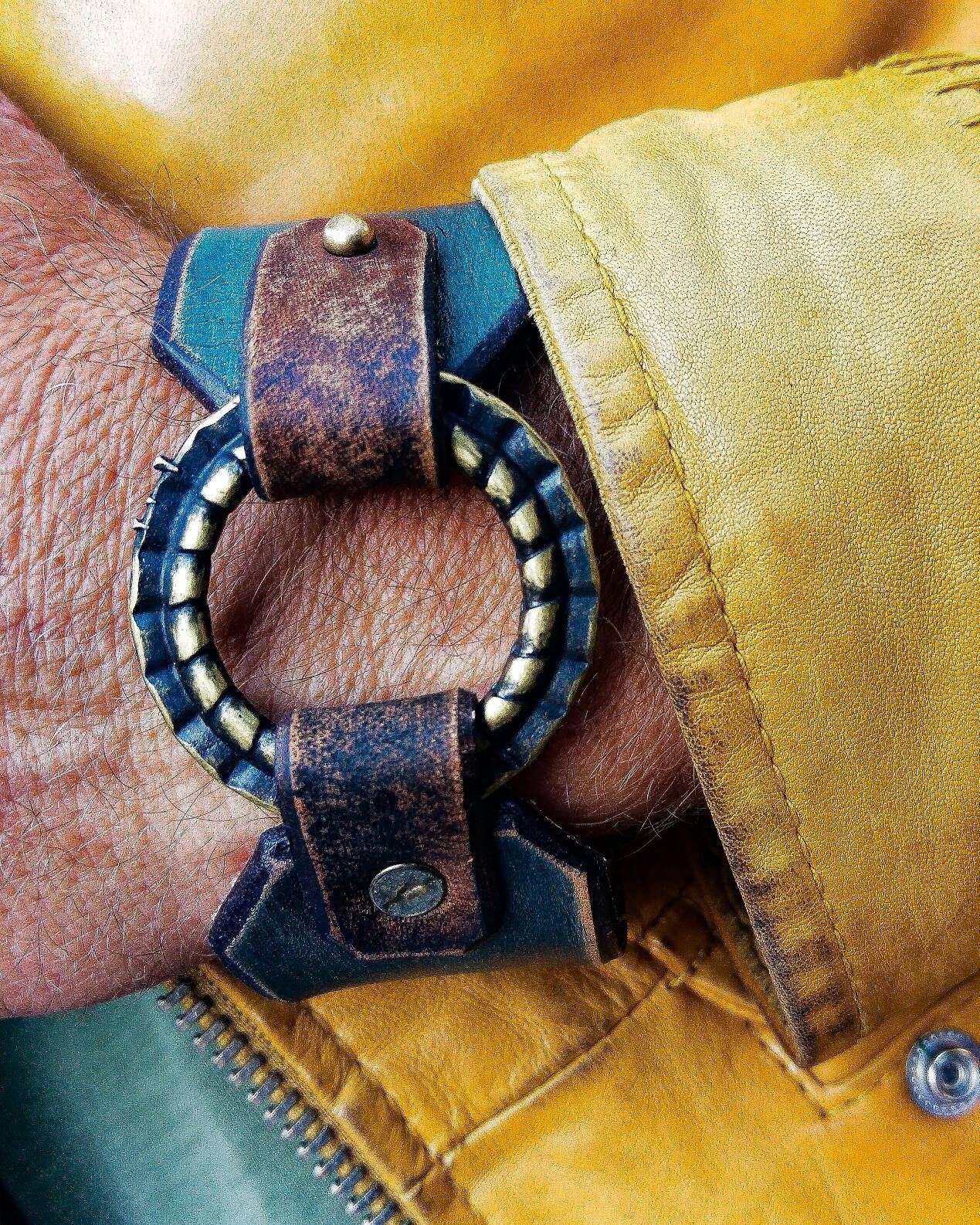 Avaner Wide Leather Cuff Bracelet, Punk Leather India | Ubuy