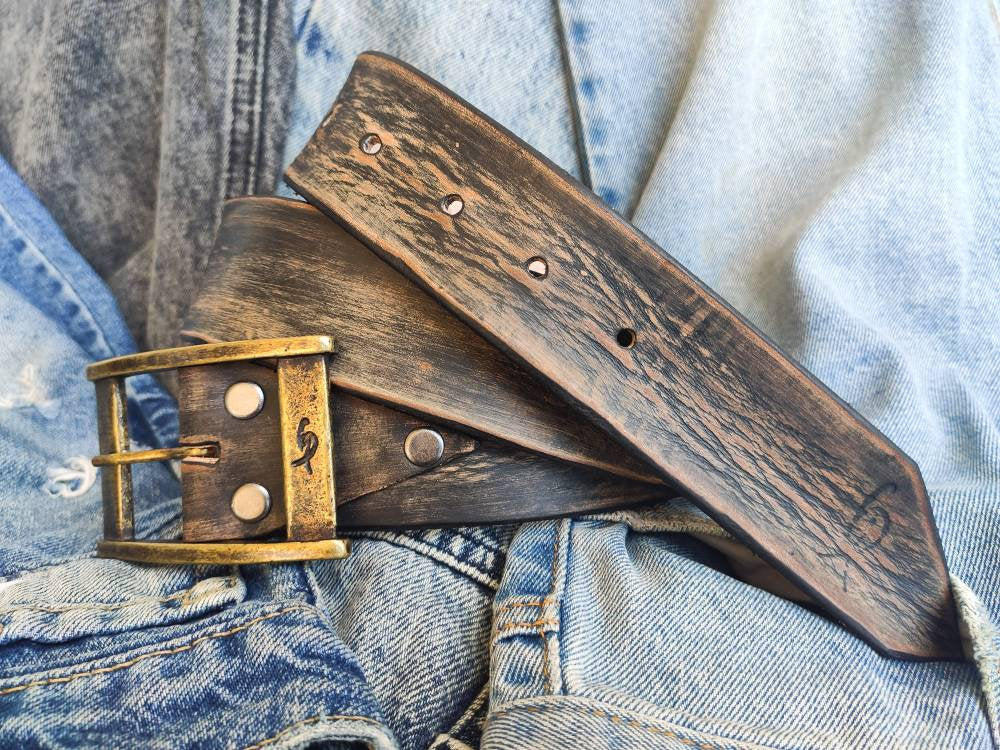Adjustable Leather Belt, No. 4 - USA Made