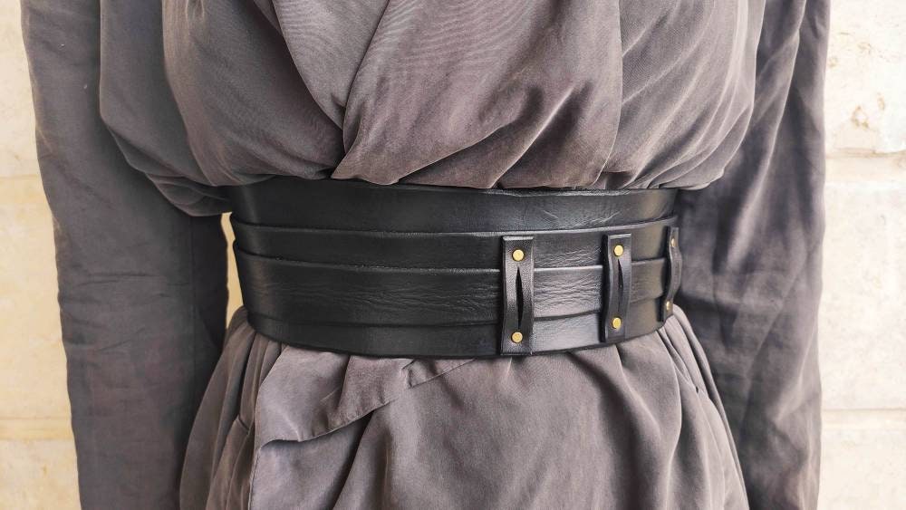 Wide waist belt - Black - Ladies